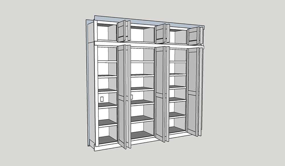 Built In Butler Cabinet Drawing 2