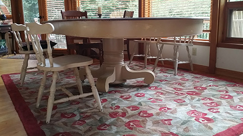 Custom Oak Dining Table Side View