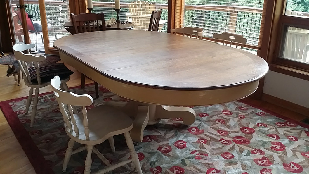Custom Oak Dining Table Top View